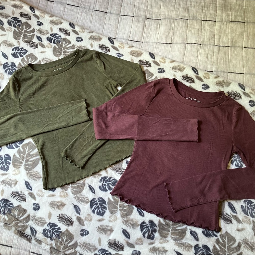 AEROPOSTALE *set of two* og tee collection ribbed basic long sleeve tops